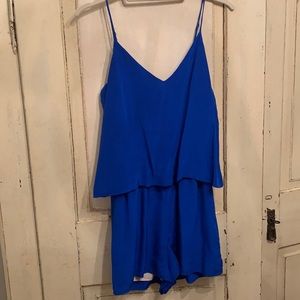 Blue lavender brown romper